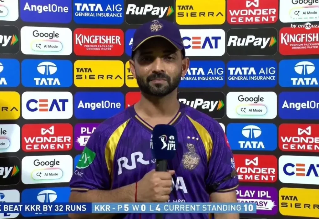 KKR captain Ajinkya Rahane lost
