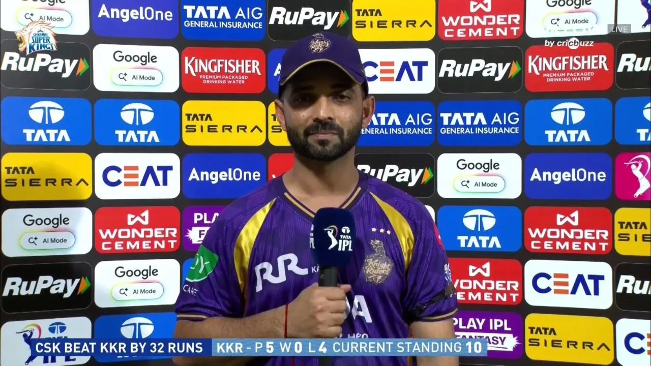 KKR captain Ajinkya Rahane lost