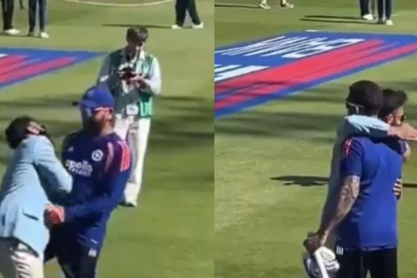 Rohit Sharma kicked D playfully
