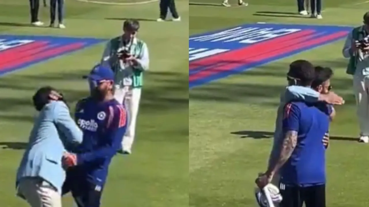 Rohit Sharma kicked D playfully
