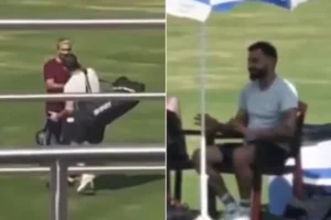 Virat Kohli trains with Sanjay