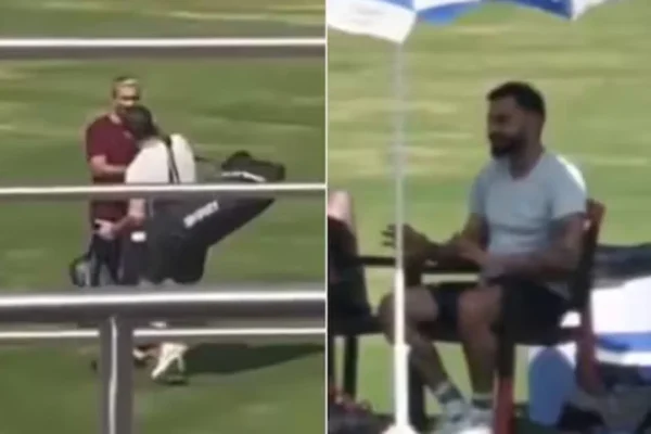 Virat Kohli trains with Sanjay