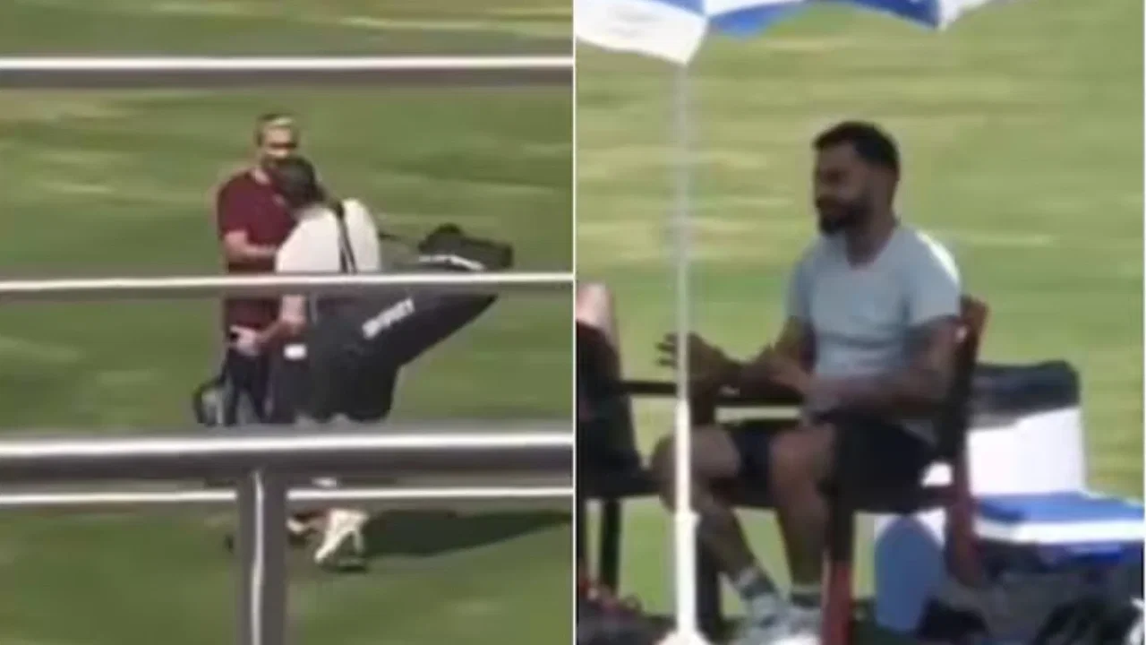 Virat Kohli trains with Sanjay
