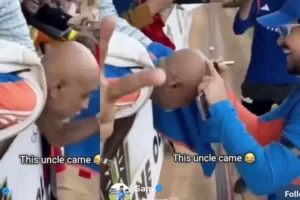 Ishan Kishan signed on fan's baldness